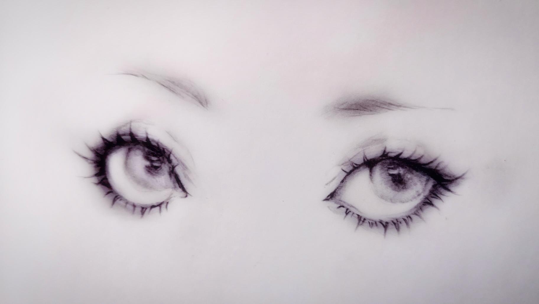 一双眼睛,自动铅笔,借一双眼睛,绘画,手绘